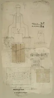 Nasmyth Prints: Foundation for 30 cwt steam hammer