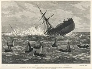 Palmas Prints: Foundering of the Union Companys Mail Steam-Ship American