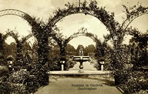 Sandringham Prints: Fountain in Gardens, Sandringham, Norfolk