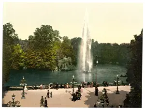 Hesse Nassau Prints: Fountain in the Kurpark, Wiesbaden, Hesse-Nassau, Germany