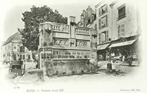 Blois Prints: Fountain of Louis XII at Blois, France