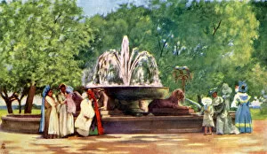 The Fountain Of Papparella In The Villa Nazionale Of Naples