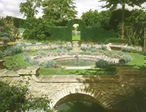 Campden Prints: Fountain and pool at Broad Campden, Gloucestershire
