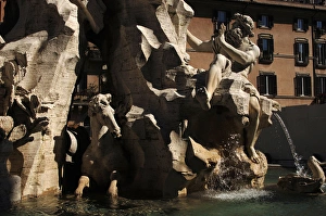 Images Dated 8th March 2009: Fountain of Four Rivers, 1651, by Bernini. The river-god Dan