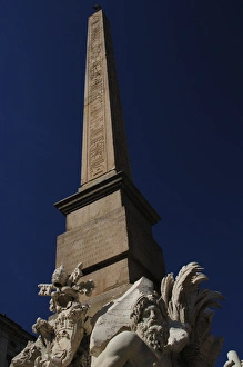 Images Dated 8th March 2009: Fountain of Four Rivers, 1651, by Bernini. The river-god Gan