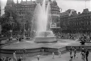 Fountain, Trafalgar Square - Coronation of Elizabeth II