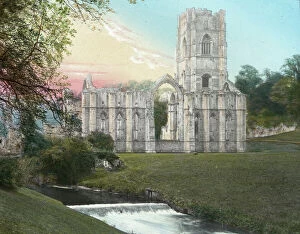 Castles Gallery: Fountains Abbey - View from the East - Ripon, North Yorkshir