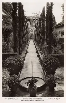 Fountains of Generalife, Alhambra, Granada, Spain