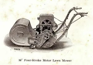 Inch Prints: Four-stroke motor lawn mower by Ransomes of Ipswich