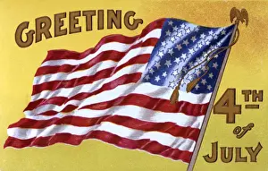 Independance Prints: Fourth of July Greetings card, featuring the stars and strip