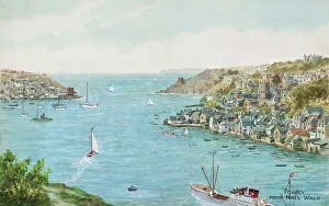 Cornish Prints: Fowey, Cornwall, viewed from Hall Walk