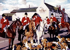 Riders Collection: Fox Hunters toast a day on the hunt at their local