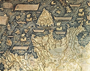 Biblioteca Gallery: Fra Mauro ( -1460). Fra Mauro map. 1459. Detail