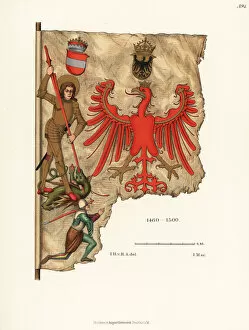 Iillustration Gallery: Fragment of a banner of miners from Tyrol, 15th century