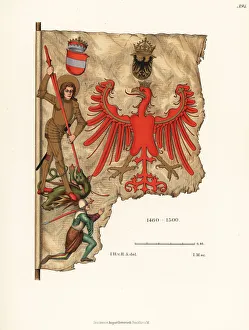 Images Dated 15th November 2019: Fragment of a banner of miners from Tyrol, 15th century