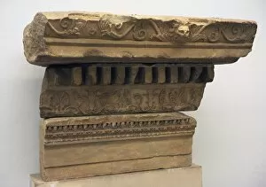 Images Dated 16th January 2012: Fragment of an entablature of the sacrificial altar. Pergamo