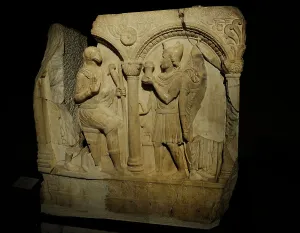 Bas Relief Prints: Fragment of a roman sarcophagus tub. 2nd century AD. From Cr