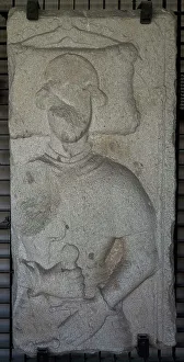 Councillor Prints: Fragment of tombstone with relief depicting a warrior