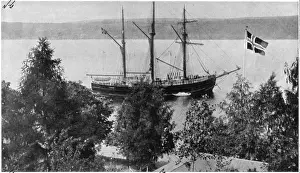 The Fram moored near Roald Amundsens House, c. 1912