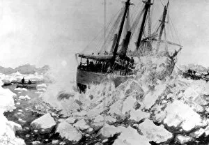 Images Dated 20th August 2004: The Fram released from the Ice, Greenland Sea, 1896