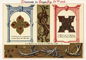 Typography Prints: Frames, elements and borders from 15th century illuminated manus