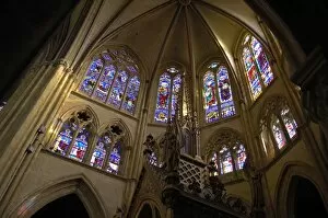 Aquitaine Gallery: FRANCE. Bayonne. Stained glass windows of the
