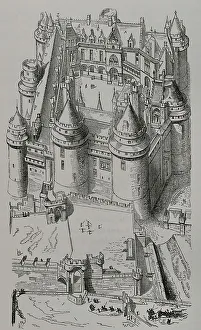 Heights Prints: France. Castle of Pierrefonds. View of the castle