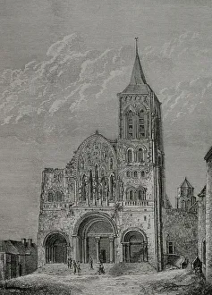 Eglise Prints: France. Facade of the church of St Mary Magdalene