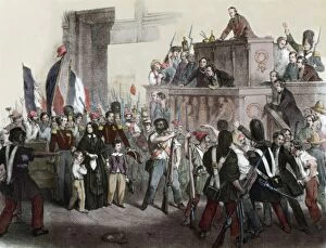 Abdication Gallery: France. Liberal Revolution, 1848. National Assembly invaded