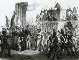 Abdication Gallery: France. Liberal Revolution, 1848. National Assembly invaded