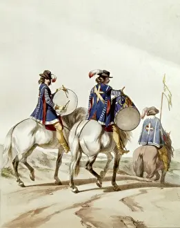 Musketeers Prints: France. Musketeers of theking Louis XIII. Drummer