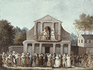 French Man Gallery: FRANCE. Paris. Anonymous watercolour, 18th c