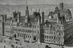 Revival Prints: France, Paris. Hotel de Ville (City Hall)