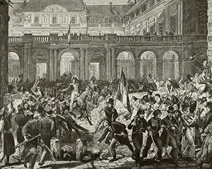 Abdication Gallery: France. Paris. July Revolution. 1830. The Duke of Orleans go