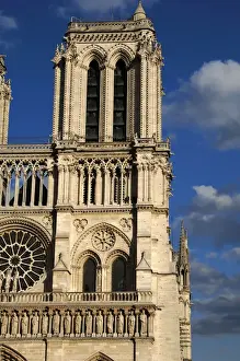 Notre Prints: France. Paris. Notre Dame Cathedral. West front. Tower