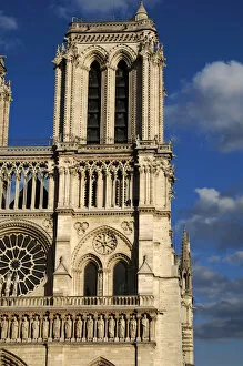 Images Dated 11th April 2008: France. Paris. Notre Dame Cathedral. West front. Tower