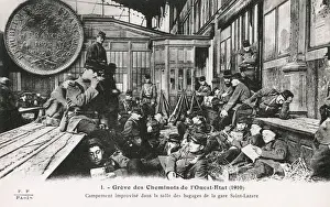 Gare Prints: France - Strike of the Western (State) railwaymen