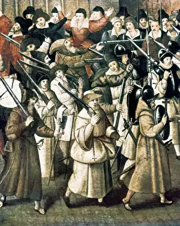France. Wars of Religion. Procession of the Holy