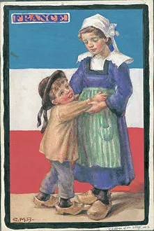 Barker Prints: France. WWI Children of the Allies, artwork