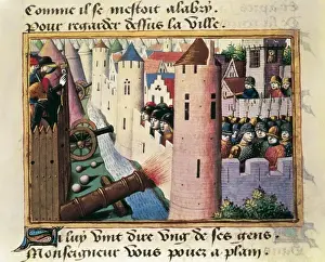 Martial Prints: France. Hundred Years War. Death of Count of