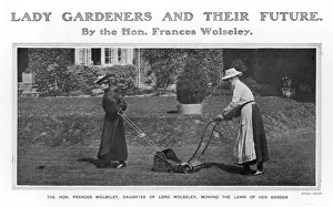 Gardeners Prints: Frances Wolseley Mowing