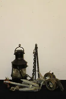 Francis Aldis search and signalling light, lanterns, anchors