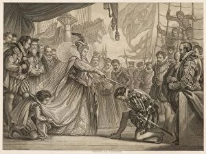 Knighted Gallery: Francis Drake knighted in Deptford by Queen Elizabeth I