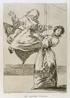 Critique Prints: Francisco Goya (1746-1828). Caprices. Plaque 74. Don t screa