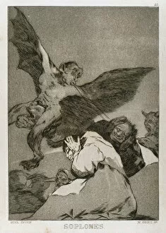 Francisco Goya (1746-1828). Caprices. Plaque 48. Big gusts