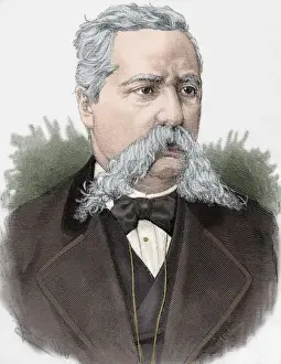 Francisco Isaura (1824-1885). Engraving. Colored