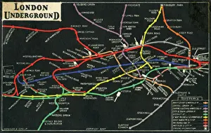 Underground Prints: Franco-British Exhibition - London Underground plan