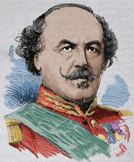 Images Dated 17th January 2013: Francois Certain-Canrobert (1809-1895). Engraving. Colored