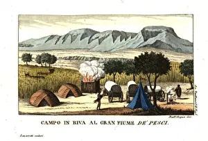 Vaillant Prints: Francois Le Vaillants camp at Great Fish