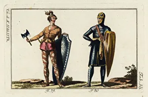 Robert Spallart Prints: Frankish chief and soldier, 8th century